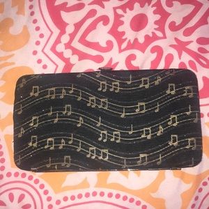 Gold and Black Wallet with Music Symbols